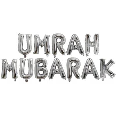 UMRAH MUBARAK FOIL BALLOON SET IN SILVER COLOR