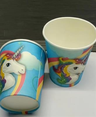 UNICORN THEME PAPER CUPS IN BLUE - PACK OF 10 PAPER CUPS - UNICORN CUPS