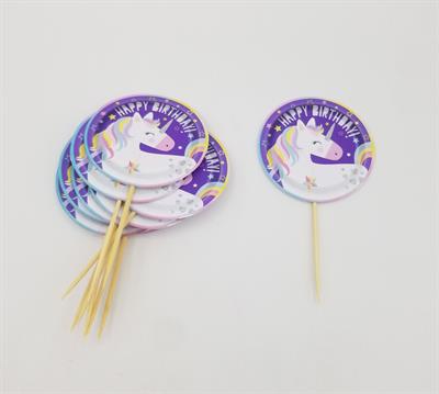 UNICORN THEME CUPCAKE TOPPERS IN PURPLE COLOR - PACK OF 10 CUPCAKE TOPPERS - UNICORN CUPCAKE TOPPERS