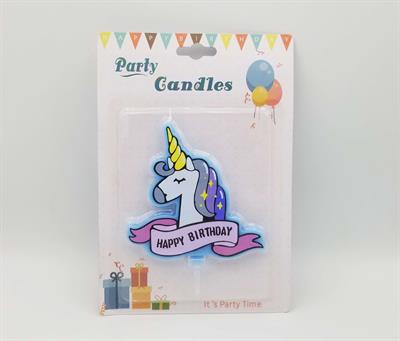 Unicorn Theme Wax Candles - Cake Candles - Blue Color - Girls Theme