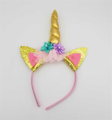 GOLDEN COLOR BEAUTIFUL UNICORN HAIR BAND FOR UNICORN BIRTHDAY PARTY WEAR