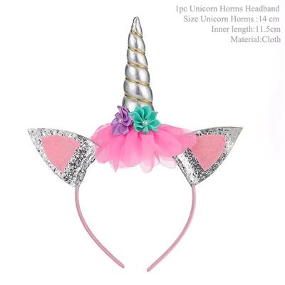 SILVER COLOR BEAUTIFUL UNICORN HAIR BAND FOR UNICORN BIRTHDAY PARTY WEAR