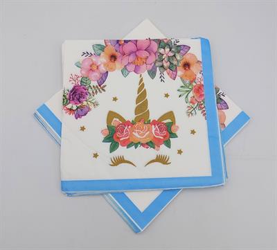 UNICORN THEME NAPKINS IN BLUE COLOR ( PACK OF 20 TISSUE PAPER )