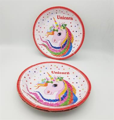 UNICORN PAPER PLATES 9 INCH IN SIZE IN WHITE COLOR ( PACK OF 10 PAPER PLATES )