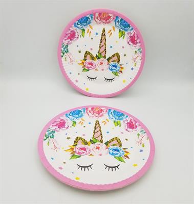 UNICORN PAPER PLATES IN WHITE COLOR ( PACK OF 10 PAPER PLATES )