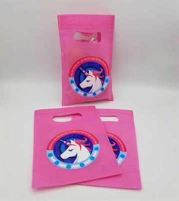 UNICORN FABRIC MATERIAL GOODY BAGS ( PACK OF 10 GIFT BAGS )