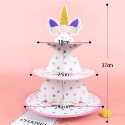 UNICORN CUPCAKE STAND FOR TABLE DECORATION IN WHITE COLOR ( 3 TIERS CUPCAKE STAND )