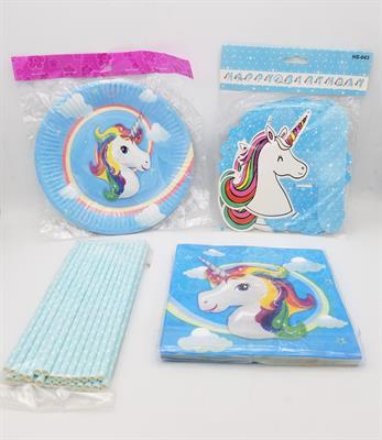 UNICORN BIRTHDAY PARTY THEME SET 2 IN BLUE COLOR