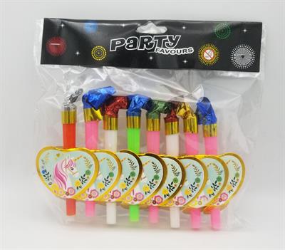 UNICORN WHISTLES ( PACK OF 8 PARTY WHISTLES )