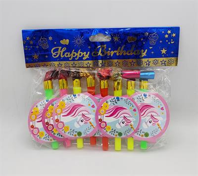 Unicorn Theme Whistles - Whistles Blowouts - Seagreen Colors - Girls Theme - Pack Of 8 Whistles