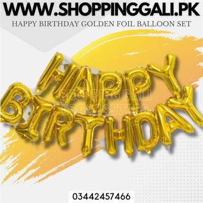 GOLDEN COLOR HAPPY BIRTHDAY FOIL BALLOONS PERFECT FOR BIRTHDAY PARTY DECORATION