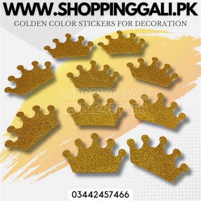 GOLDEN COLOR CROWN STICKERS ( PACK 10 STICKERS )