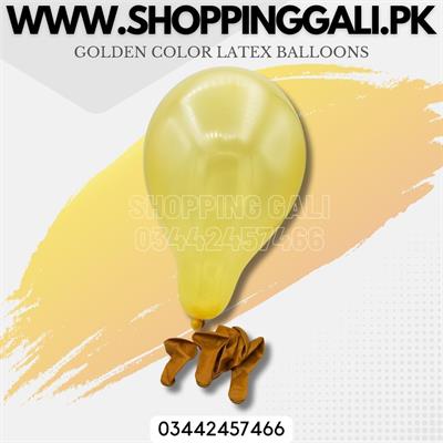 GOLDEN COLOR LATEX BALLOONS PARTY DECORATION BALLOONS ( PACK OF 25 BALLOONS )