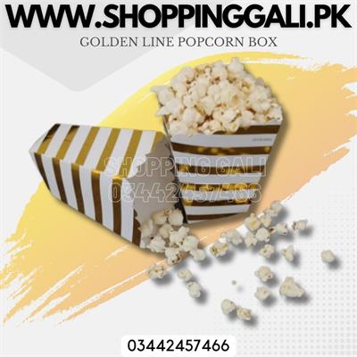 GOLDEN LINE POPCORN BOXES ( PACK OF 6 BOXES FOR POPCORN )