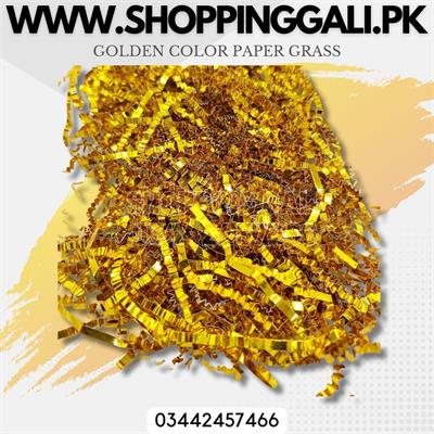 GOLDEN COLOR PAPER GRASS PACKET FOR GIFT BOX DECORATION