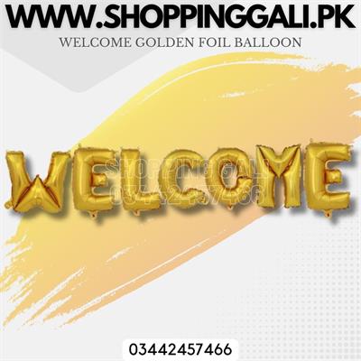 WELCOME FOIL BALLOON IN GOLDEN COLOR ( 16 INCH SIZE )