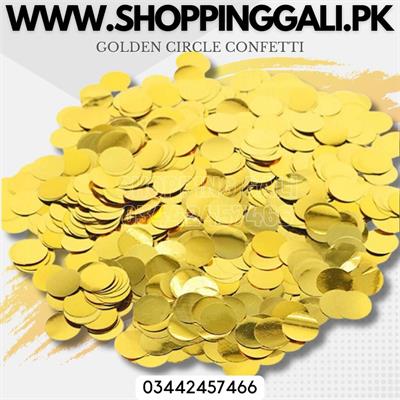 GOLDEN COLOR CONFETTI IN CIRCLE FOR BALLOONS FILLING