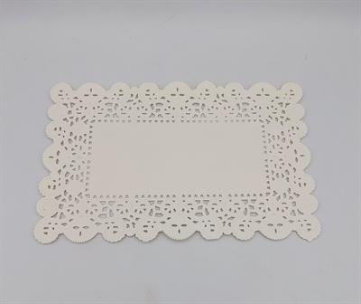 WHITE COLOR LACE PAPER DOILIES CRAFT TABLE DECORATION DOILIES IN RECTANGLE SHAPE - 22 CM X 14 CM