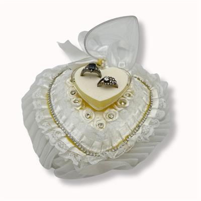 LOVE IS IN THE AIR! WHITE HEART RING HOLDER FOR A TOUCH OF ROMANCE