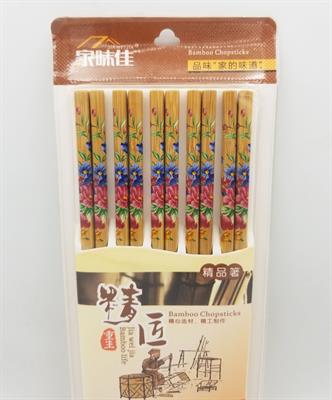 WOODEN CHOPSTICKS IN BLUE FLOWER DESIGN ( 10 PAIR CHOPSTICKS )