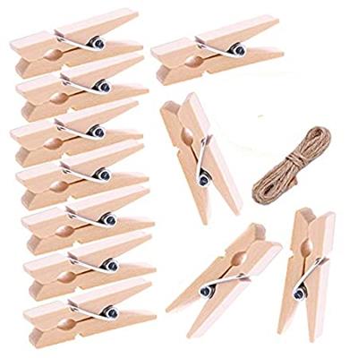 WOODEN SMALL CLIPS PACK OF 10 CLIPS IN KHAKI COLOR ( 2 INCH CLIP SIZE )