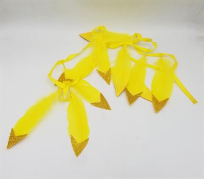 YELLOW DECORATED FURR GARLAND PACK HAS 10 FURR IN A RIBBON