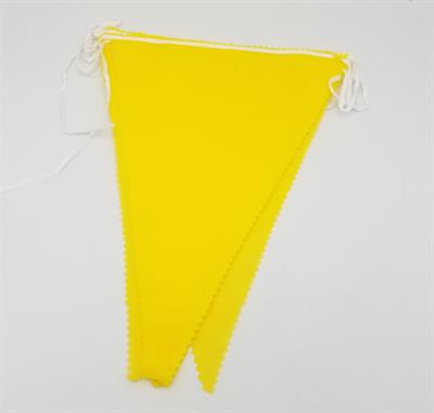 YELLOW COLOR FABRIC MATERIAL FLAGS BANNER FOR PARTY DECORATION ( PACK OF 10 BUNTINGS )