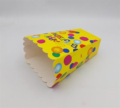 HAPPY BIRTHDAY YELLOW COLOR POPCORN BOXES ( PACK OF 10 POPCORN BOXES )