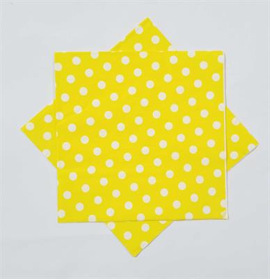 YELLOW POLKA DOT NAPKINS ( PACK OF 20 TISSUE PAPERS )