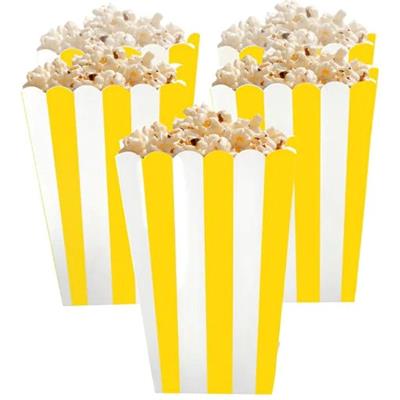 YELLOW LINES POPCORN BOXES ( PACK OF 10 POPCORN BOXES )