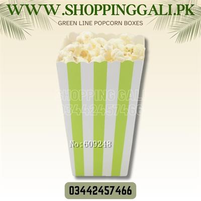 GREEN LINES POPCORN BOXES ( PACK OF 10 POPCORN BOXES )