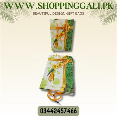 GREEN COLOR SMALL SIZE GIFT BAGS GOOD QUALITY ( 6.8 INCH HEIGHT X 4.9 INCH WIDTH ) PACK OF 6 GIFT BAGS