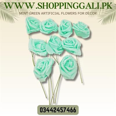 SEAGREEN COLOR ARTIFICIAL FLOWERS FOR TABLE DECORATION ( PACK OF 10 FLOWERS )