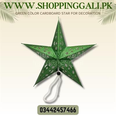 DECORATION CARDBOARD STARS GREEN - 18 INCH SIZE STARS - ROOM DECORATION STARS