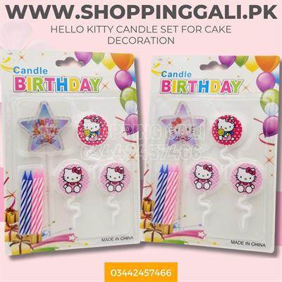 HELLO KITTY CANDLE SET FOR CAKE DECORATION PACK HAS PROP AND WAX CANDLE