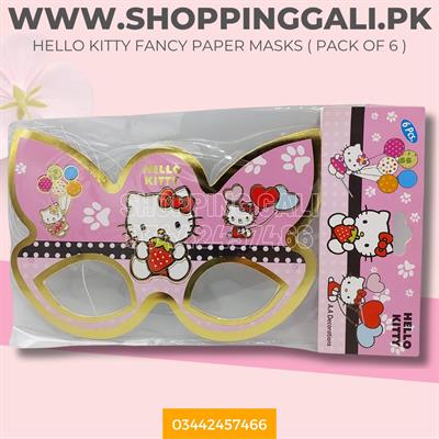 HELLO KITTY FANCY PAPER MASKS ( PACK OF 6 PAPER MASKS )