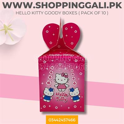 HELLO KITTY GOODY BOXES IN HOTPINK COLOR ( PACK OF 10 GIFT BOXES )