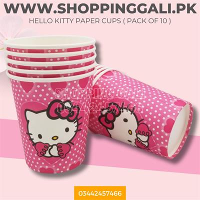 HELLO KITTY PAPER CUPS ( PACK OF 10 PAPER CUPS )