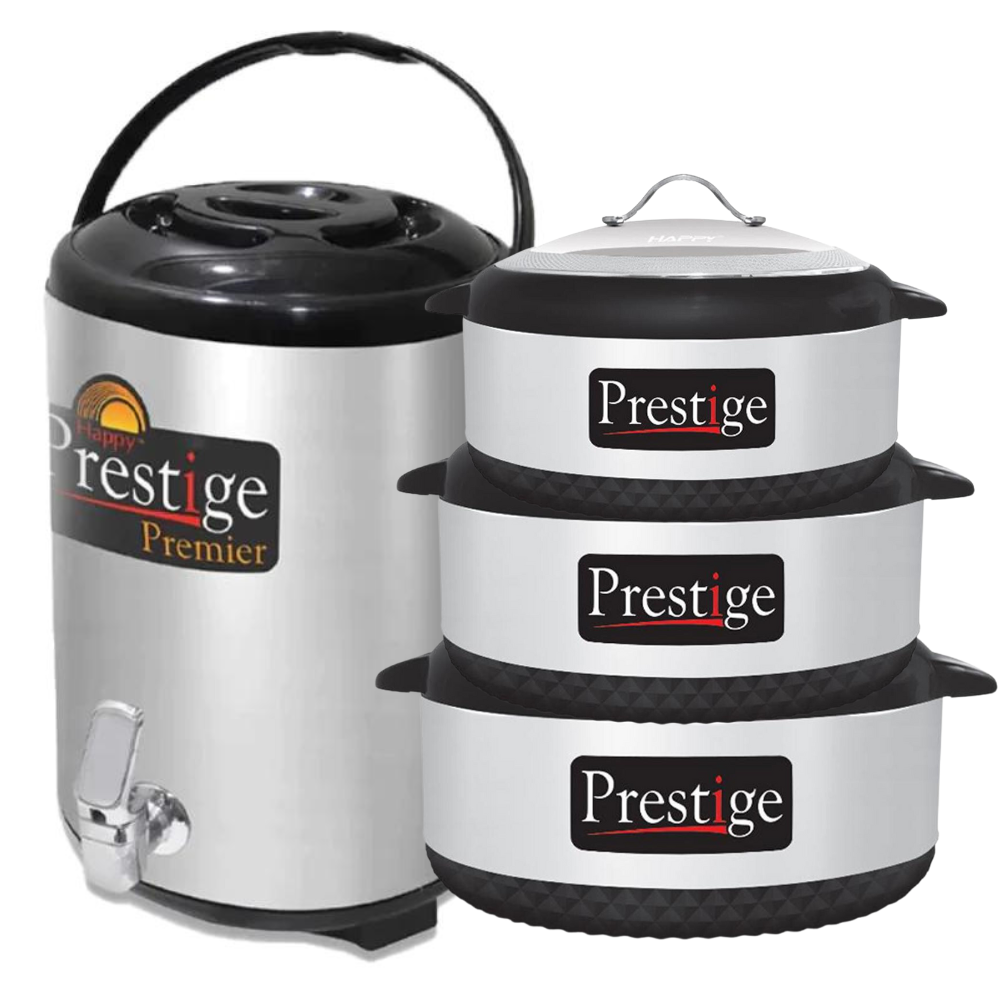 Happy Prestige Glass Top 3PCs Premium Hotpots & Cooler Giftsets.