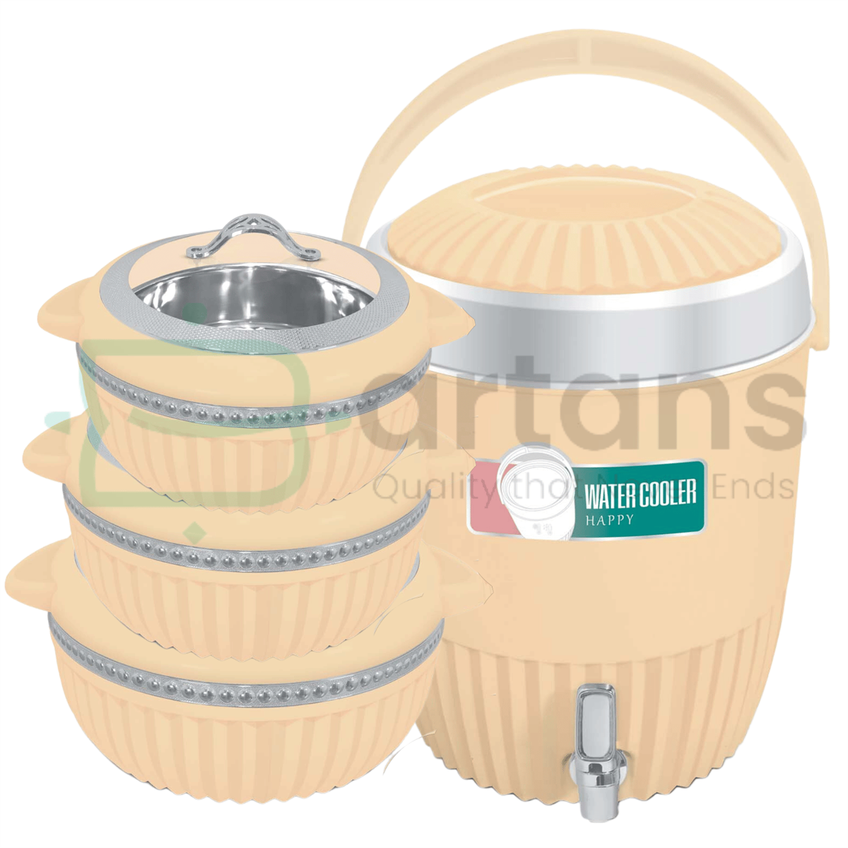  Happy Arizona Glass Top H-7 Bedge 3PCS Hotpots & Cooler Giftsets With Roti Baskets.