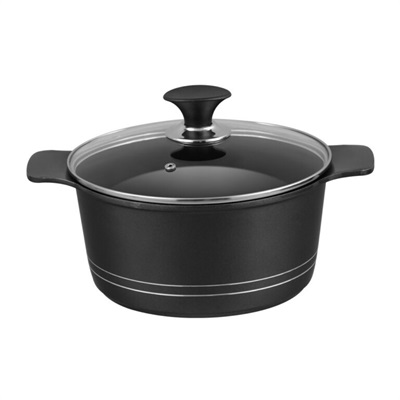 SONEX DIECAST NONSTICK OMEGA POTS WITH GLASS LIDS