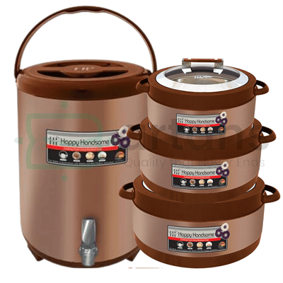Happy Handsome Metallic Brown 4PCS Hotpots & Cooler Giftsets