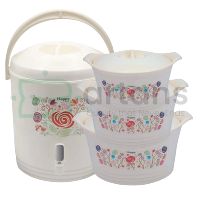 Happy Hot Value Elegant Floral Design Premium 3PCS Hotpots & Cooler Giftsets.
