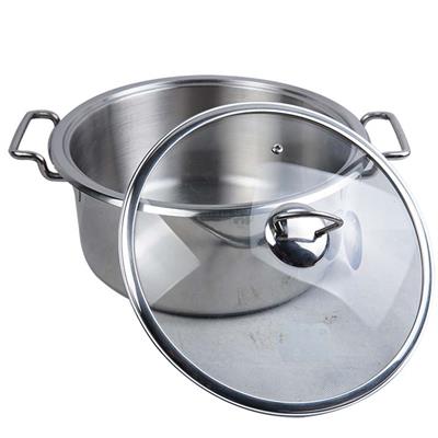  Alpha Stainless Steel Encapsulated Dual Bottom Cookwares Cassroles With Glass Lids