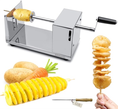  MANUAL STAINLESS STEEL TWISTED POTATO SLICER SPIRAL VEGETABLE CUTTER FRENCH FRY