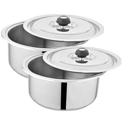 Alpha Stainless Steel Encapsulated Dual Bottom Cookwares Sets 4PCS Cusine With Glass Lids