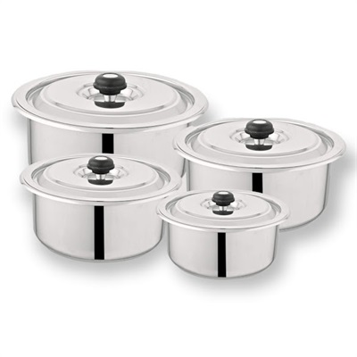 Alpha Stainless Steel Encapsulated Dual Bottom Glory 8PCS Cookware Sets with Steel Lids.