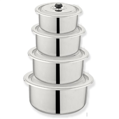  Alpha Plus Stainless Steel Encapsulated Dual Bottom Glory 8PCS Cookware Sets with Steel Lids