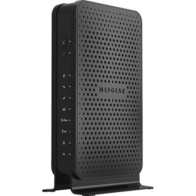 NETGEAR - N600 Dual-Band Wireless-N Router with Built-in Cable Modem - Black