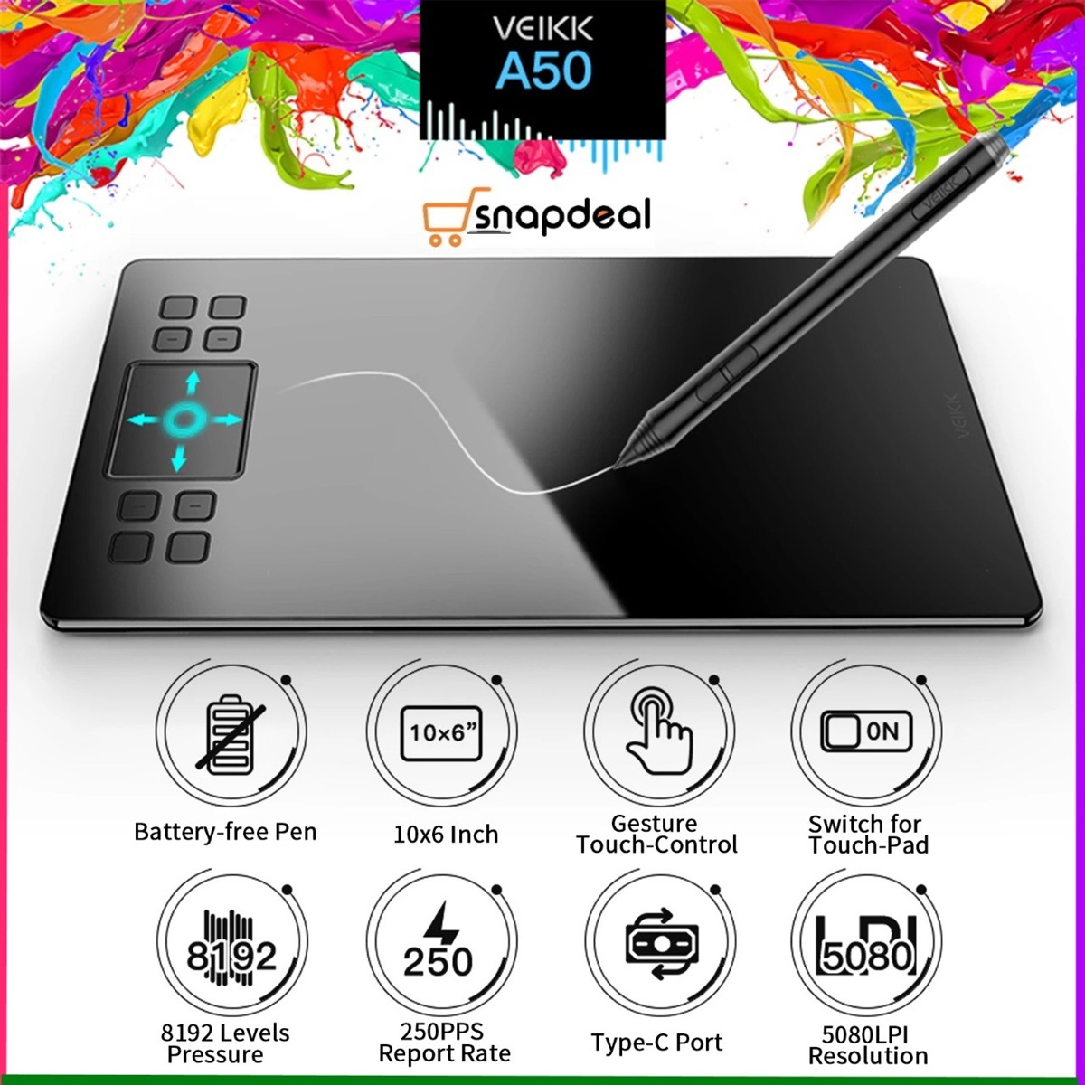 VEIKK A50 Graphics Pen Drawing Tablet
